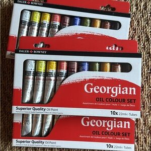 3 sets Daler Rowney Georgian Oil Colour Sets of 10 tubes x 22ml